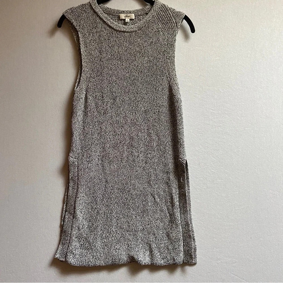 Wilfred Aritzia Palmier Grained Gray Tunic Sleeveless Side Slit Sweater Sz XS - Picture 2 of 11